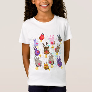 T-shirt pour enfants de Noël Cerfs avec cloches
