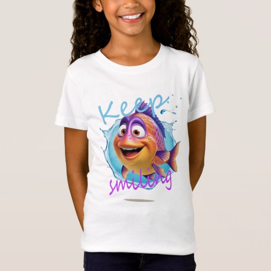 T-shirt pour enfants de poisson heureux (Devant)