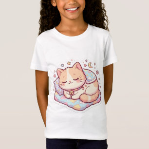 T-shirt pour enfants de style autocollant de chat