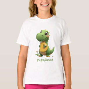 T-shirt pour enfants dinosaure mignon D est pour