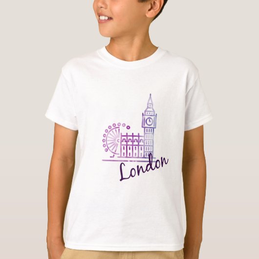 T-shirt pour enfants Londres Big Ben & London Eye  (Devant)