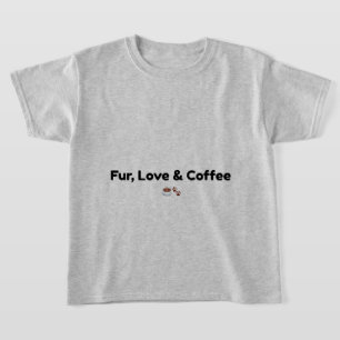 T-shirt pour enfants mignon avec Fur Love & Coffee