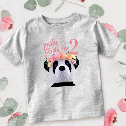 T-shirt pour enfants "Ourse Panda Mignonne 2ème An