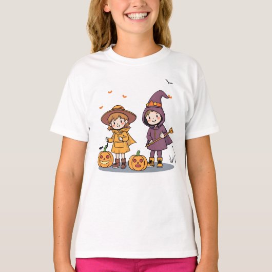 T-shirt pour enfants pour la saison d'Halloween (Devant)