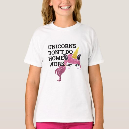 T-Shirt pour enfants Unicorn - 'Je ne fais pas de (Devant)