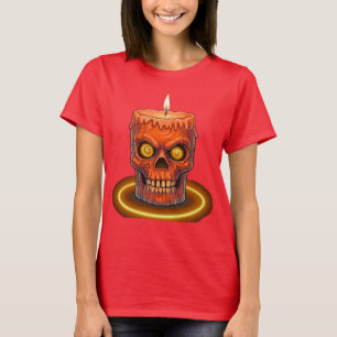 T-Shirt pour femme à la bougie crâne fondu gothiqu