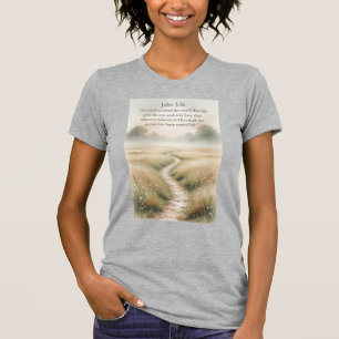 T-shirt pour femme avec verset biblique Jean 3:16