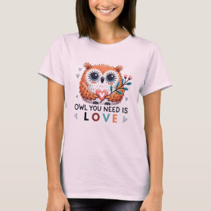 T-shirt pour femme Chouette Mignonne - AMOUR