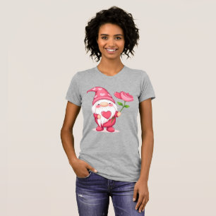 T-shirt pour femme Vintage Garden Gnome - Rose Fan