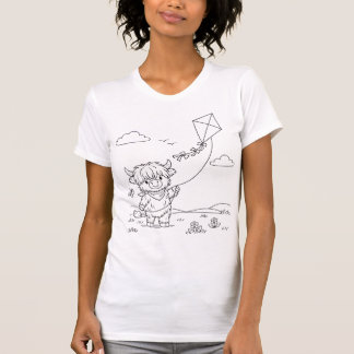 T-shirt pour femmes à colorier Vache Highland