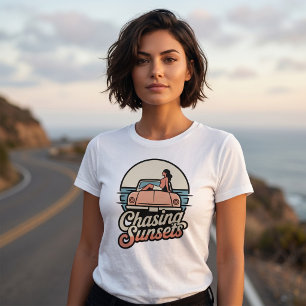 T-shirt pour femmes au look rétro "Chasing Sunsets
