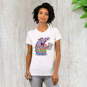 T-shirt pour femmes avec hippopotame livreur de jo
