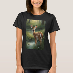 T-shirt pour femmes avec un bébé cerf mignon dans