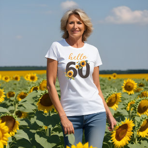 T-shirt pour femmes "Bonjour soixante" avec tourne