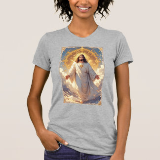 T-shirt pour femmes chrétiennes Jésus monte au cie