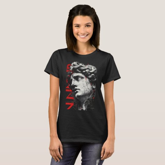 T-Shirt pour femmes Cracked Classical Bust Trash P (Devant entier)