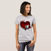 T-shirt pour femmes Heart Light Steel (Devant entier)