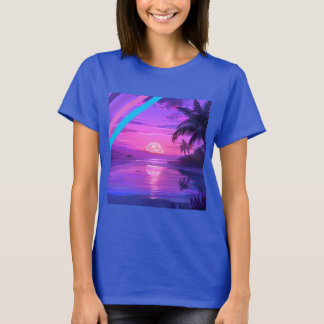 T-shirt pour femmes Paradis de la plage au coucher