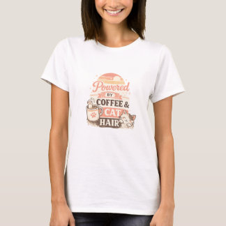 T-shirt pour femmes propulsé par le café et les po