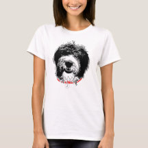 T-shirt pour femmes Sheepadoodle, initiale personn