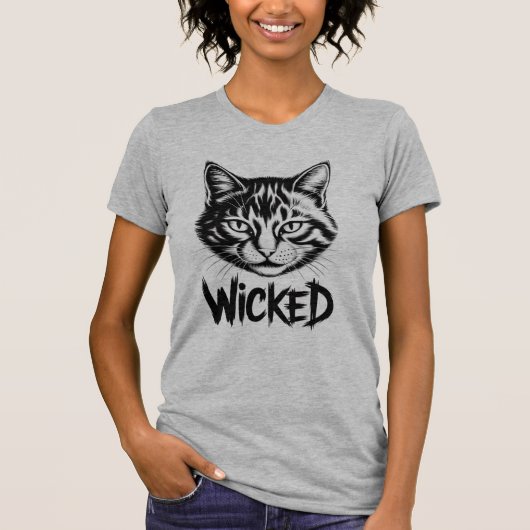 T-Shirt pour femmes « Wicked » Chat – Graphique mi (Devant)