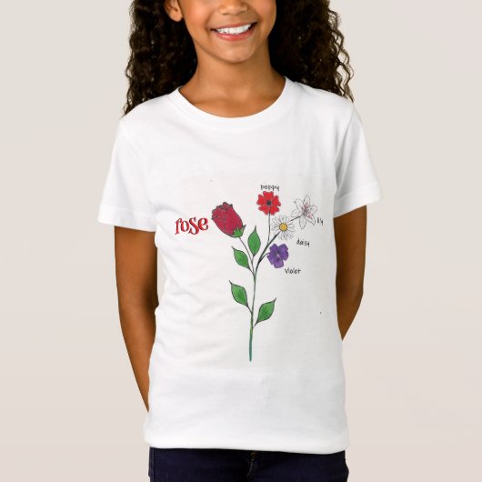 T-shirt pour fille au nom de Rose (Devant)