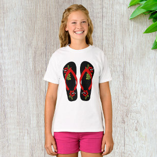 T-Shirt pour filles à tongs floraux