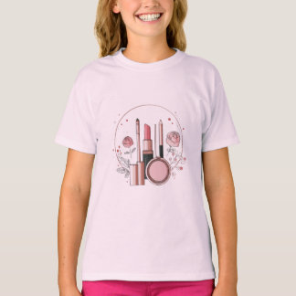 T-Shirt pour Filles Amoureuses de Maquillage - Jol