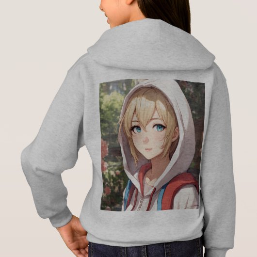 "T-shirt pour filles d'Anime avant et arrière" (Dos)