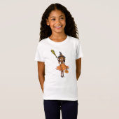 T-shirt pour filles noires d'Halloween (Devant entier)