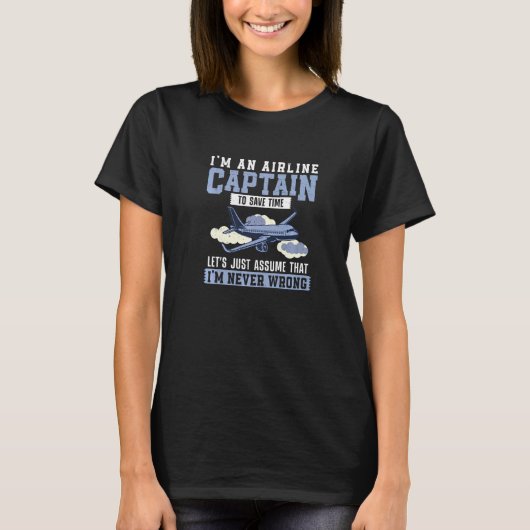 T-shirt Pour gagner du temps, supposons simplement Airline (Devant)