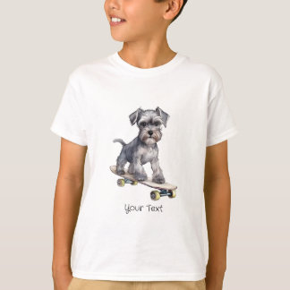 T-Shirt pour garçon Schnauzer de l'aquarelle