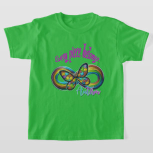 T-shirt pour garçons - Autism Puzzle Papillon Desi