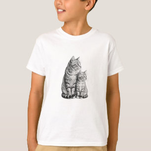 T-shirt pour garçons avec croquis de chat personna