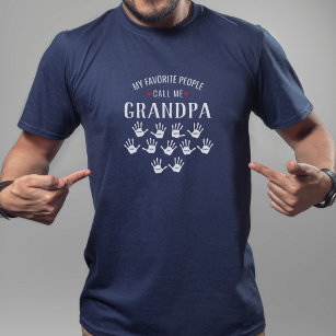 T-shirt Pour grand-père avec 11 grands-enfants Noms person