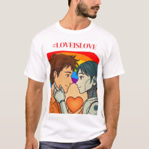 T-shirt pour homme Love is Love Couple Humain-Robo