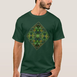 T-shirt pour homme vert Sierpinski Triangle