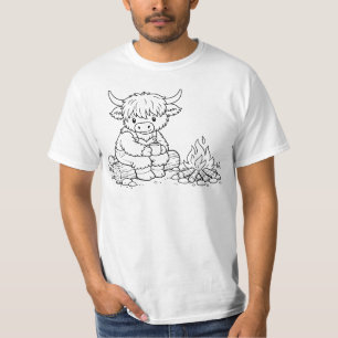 T-shirt pour hommes à colorier Cowboy Highland au