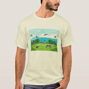 T-shirt pour hommes avec des animaux de safari mig