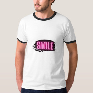 T-Shirt pour hommes avec texte néon «Smile»