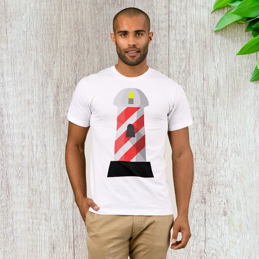 T-Shirt Pour Hommes De Phare Rouge Et Blanc