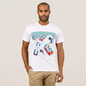 T-Shirt pour hommes de pingouins (Devant entier)