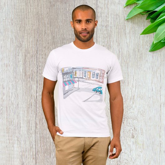 T-Shirt pour hommes de scène de rue urbaine