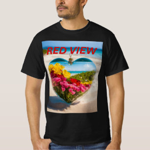 T-shirt pour hommes - Plage de coeur fleuri avec