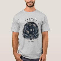 T-shirt pour hommes vintage Poisson du zodiaque