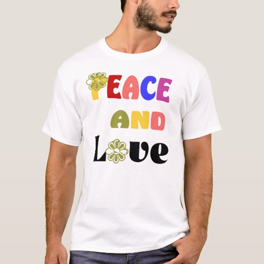 T-shirt pour la paix hippie et l'amour (Devant)