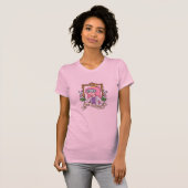 T-shirt Pour la science ! Princesse scientifique rose (Devant entier)