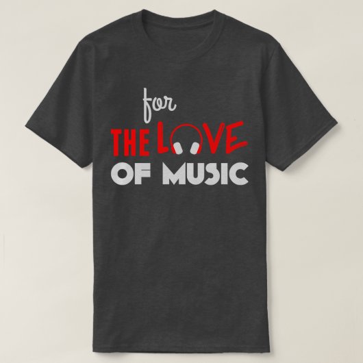 T-shirt Pour l'amour de Musique gris (Design devant)