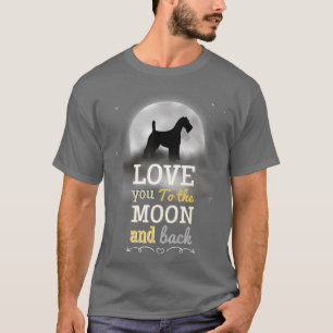 T-shirt Pour L'Amour Du Chien Terrier À La Lune