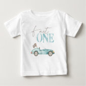 T-shirt pour l'anniversaire d'un bébé, voiture de  (Devant)
